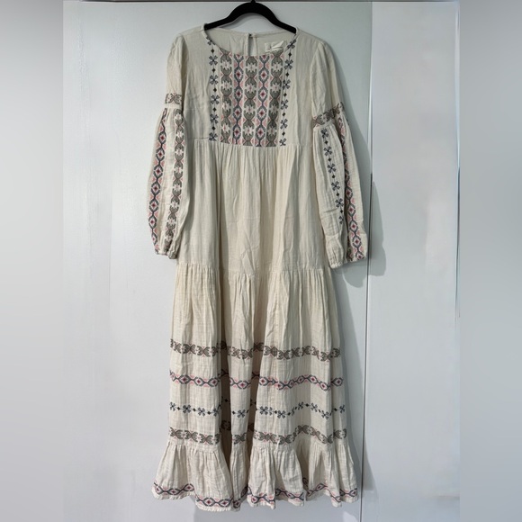 By Anthropologie Lucienne Embroidered Maxi Dress - Picture 1 of 7